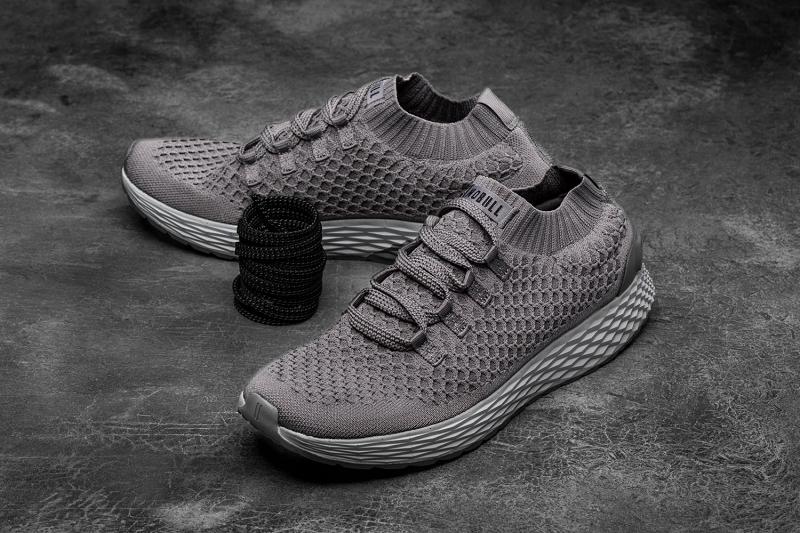 Dark / Grey Nobull Reflective Knit Runner Men's Running Shoes | CA H1074A